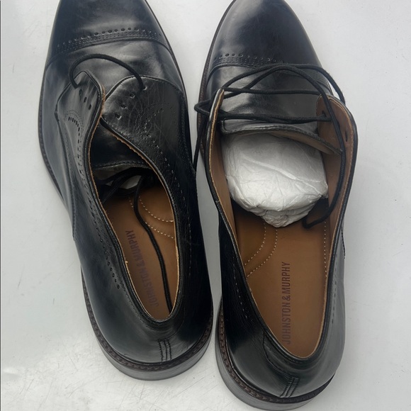 Johnston & Murphy Black Leather Oxfords